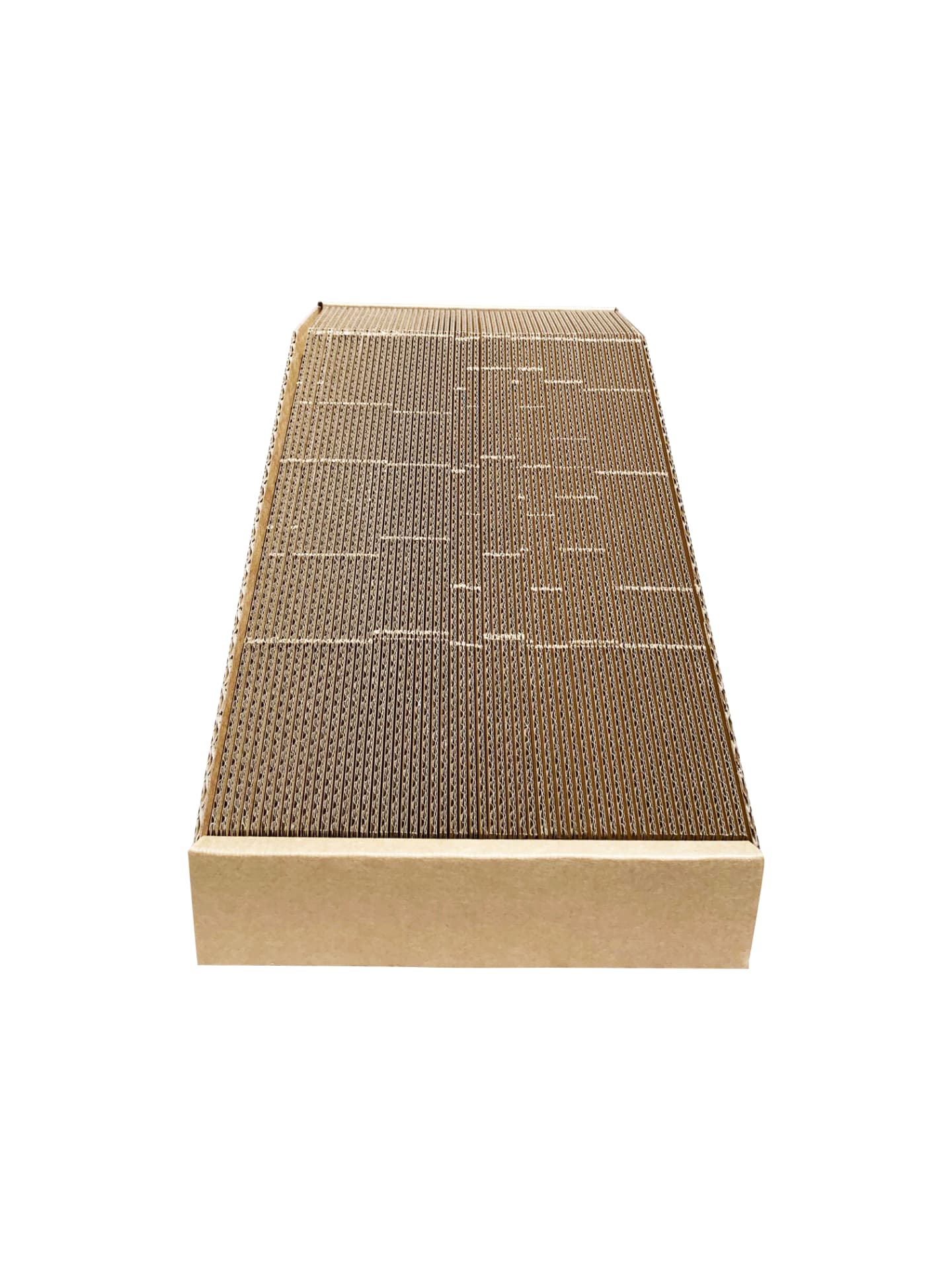 Looking down the slope of the purrto corrugated scratching surface